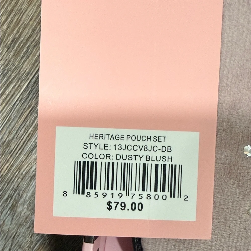Juicy Couture Blush Pink Heritage Wristlet and Coin Purse Set